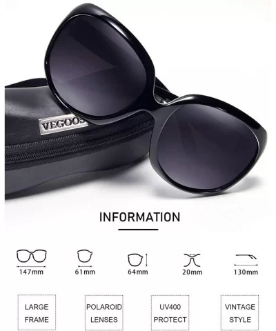 Ladies Polarized Sunglasses UV Protection Designer Oversized Vintage Shades for Women Small Face - C5199I68EU9 $27.67 Square