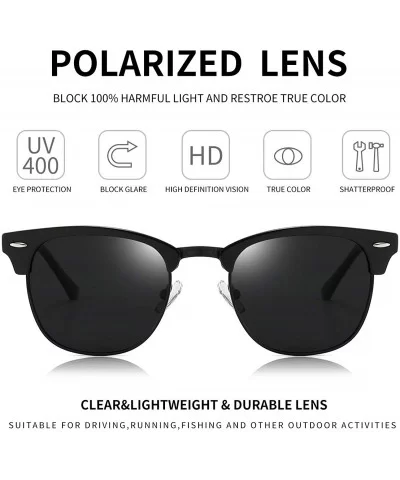 Polarized Sunglasses Classic Semi-Rimless Frame Retro Brand Sunglasses for Men and Women UV 400 Protection - CR197IIDD20 $14....