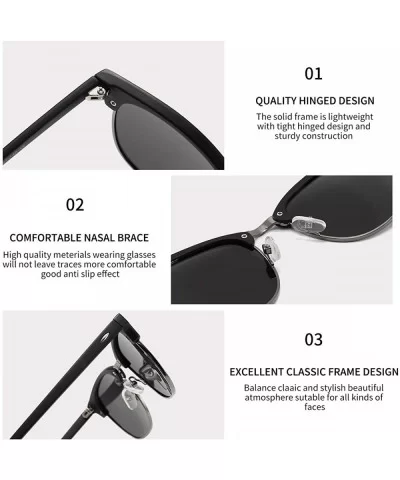 Polarized Sunglasses Classic Semi-Rimless Frame Retro Brand Sunglasses for Men and Women UV 400 Protection - CR197IIDD20 $14....