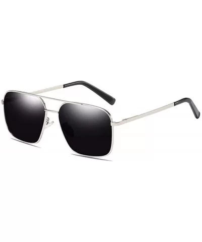 Men's Metal Polarizing Sunglasses Classic European and American Square Driving Sunglasses - C - CG18QQ284NU $54.38 Aviator