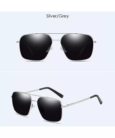 Men's Metal Polarizing Sunglasses Classic European and American Square Driving Sunglasses - C - CG18QQ284NU $54.38 Aviator