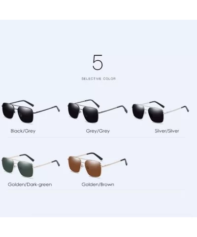 Men's Metal Polarizing Sunglasses Classic European and American Square Driving Sunglasses - C - CG18QQ284NU $54.38 Aviator