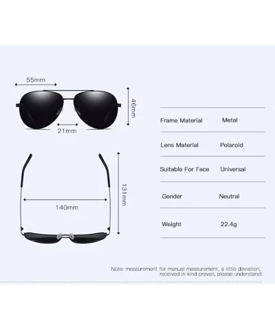 Men's Metal Polarizing Sunglasses Classic European and American Square Driving Sunglasses - C - CG18QQ284NU $54.38 Aviator