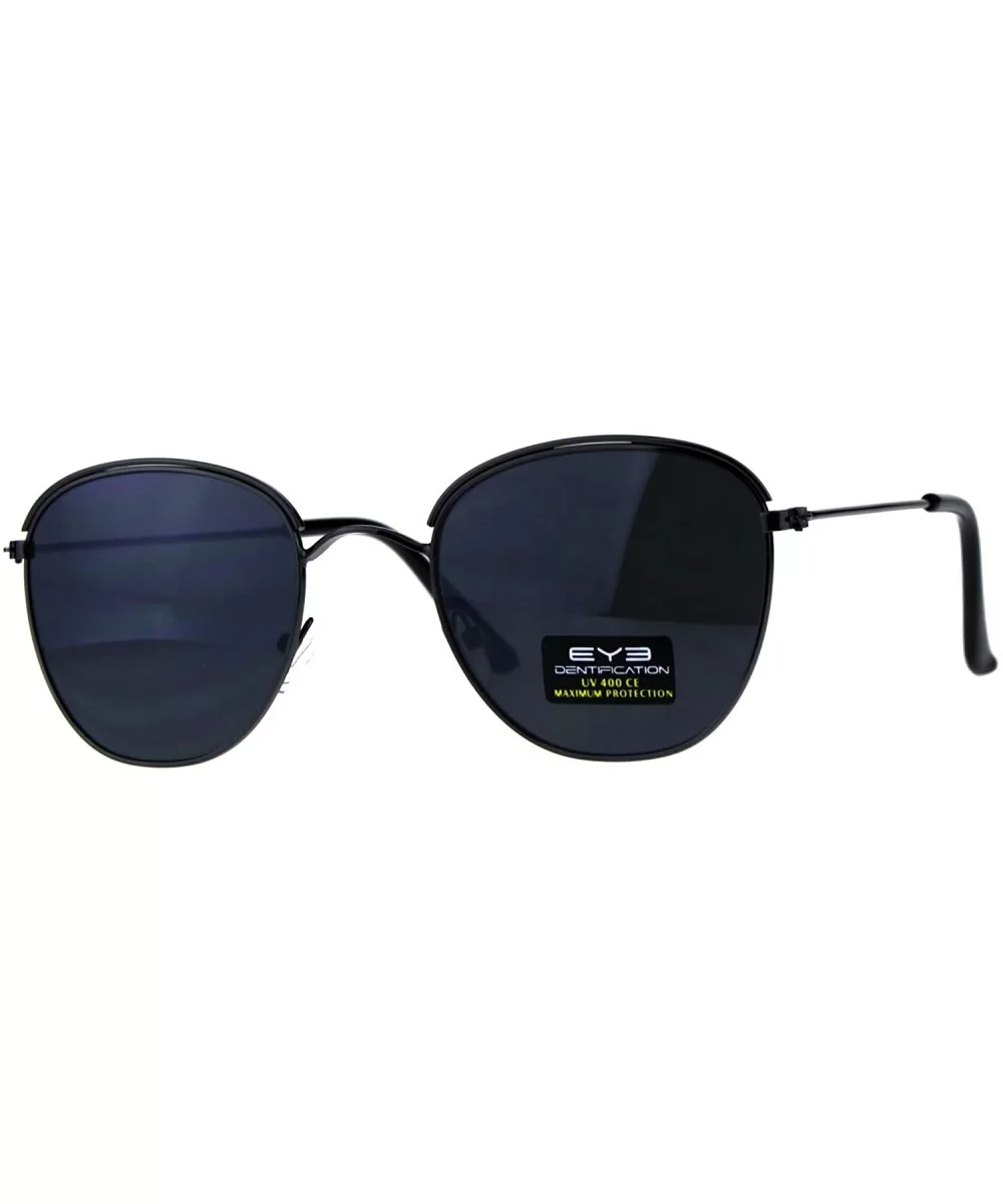 Mens Eye Brow Trim Metal Rim Classic Retro Pilots Sunglasses - Gunmetal Black - CC18E4IARCU $14.32 Rectangular