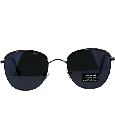 Mens Eye Brow Trim Metal Rim Classic Retro Pilots Sunglasses - Gunmetal Black - CC18E4IARCU $14.32 Rectangular