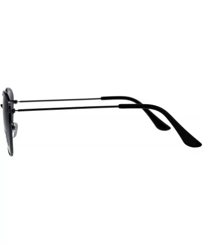 Mens Eye Brow Trim Metal Rim Classic Retro Pilots Sunglasses - Gunmetal Black - CC18E4IARCU $14.32 Rectangular