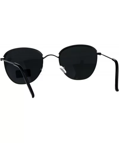 Mens Eye Brow Trim Metal Rim Classic Retro Pilots Sunglasses - Gunmetal Black - CC18E4IARCU $14.32 Rectangular