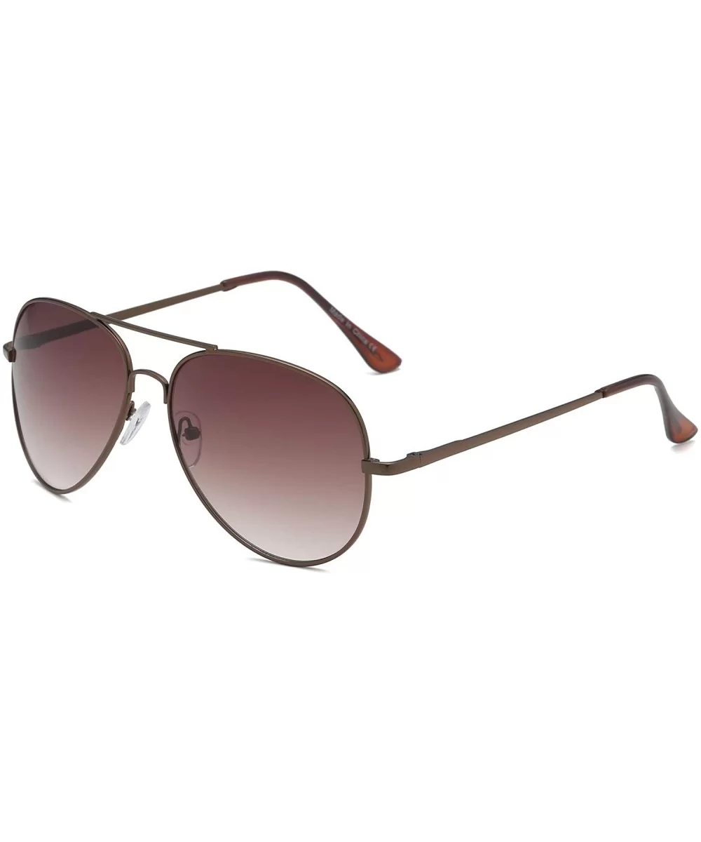 Classic Metal Pilot Aviator Fashion Sunglasses - Bronze - CO18SM2G28Z $18.36 Aviator