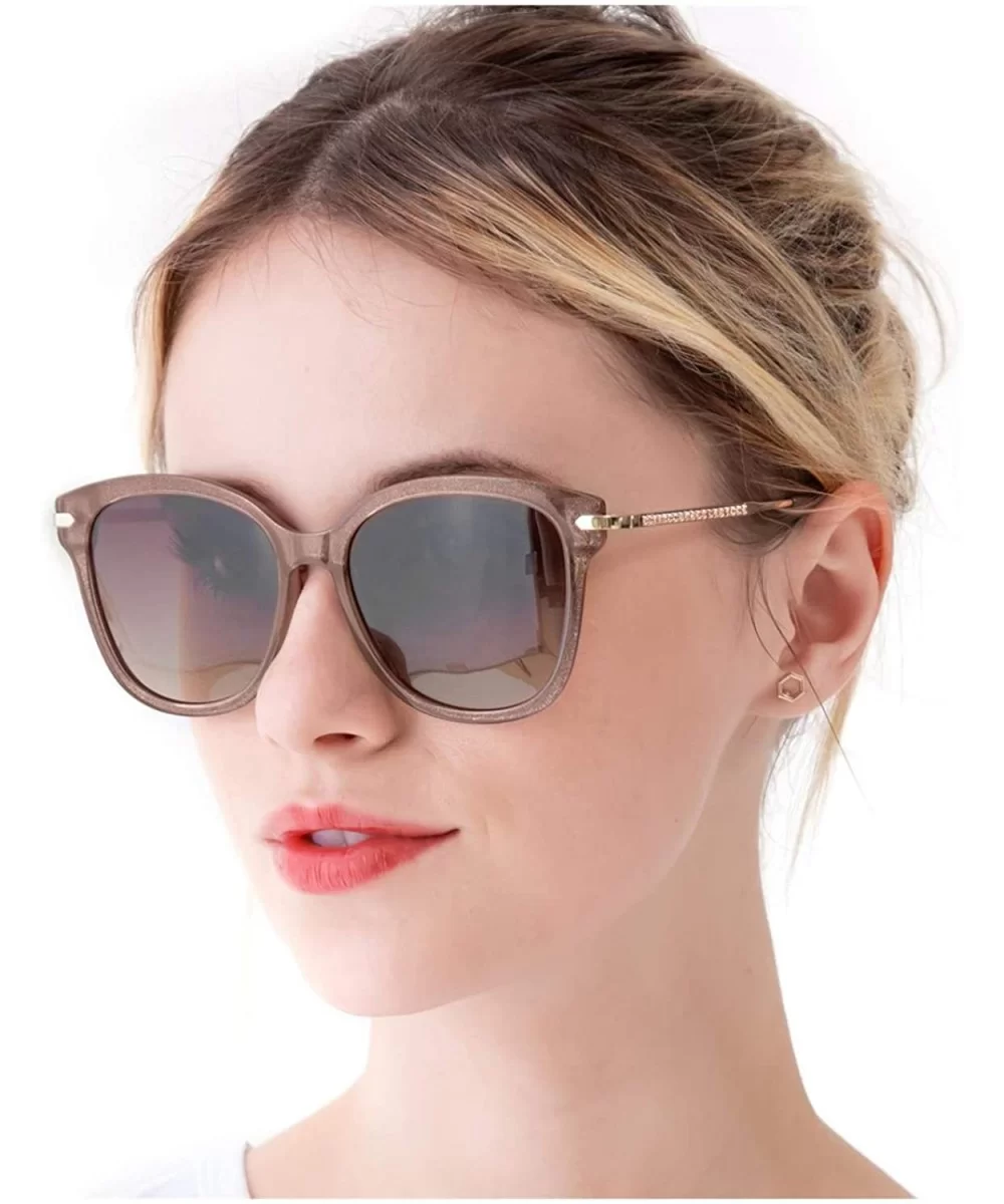 Womens Fashion Cateye Sunglasses - Polarized Eyewear for Driving Fishing - 100% UV400 Protection - CE18LAOM8IW $39.00 Oversized