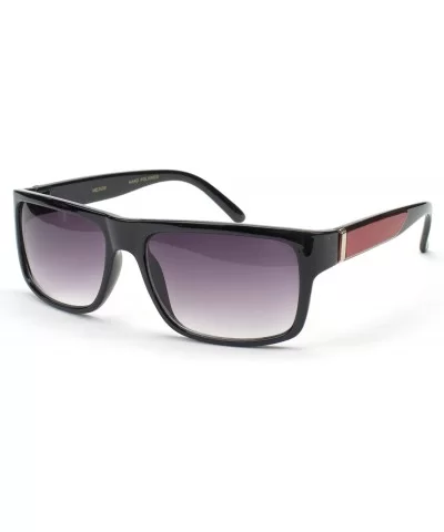 Flat Top Square Gradient Frame Womens Mens Super Oversized Unisex Fashion Sunglasses - Black/Red - CD1170XSNU1 $11.71 Sport