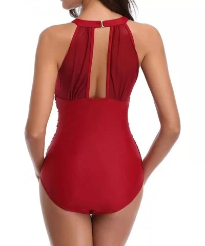 Casual Swimsuits for Womens Swimming Costume Padded Swimsuit Monokini Push Up Bikini Sets Swimwear - F-red - CQ18U9C4IHU $24....