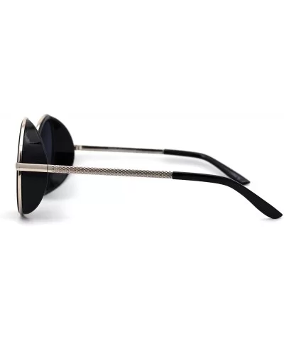 Retro Plastic Side Visor Round Circle Lens Double Rim Sunglasses - All Black - CK1987HZ3II $12.26 Round