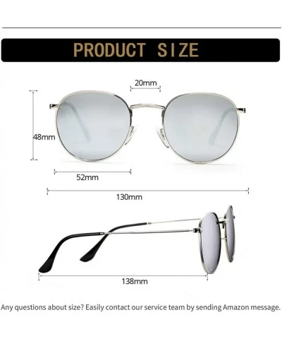 Classic Polarized Sunglasses for Women Men Small Round Metal Frame Mirrored Lens Sun Glasses - CD18S77H5X5 $20.54 Round