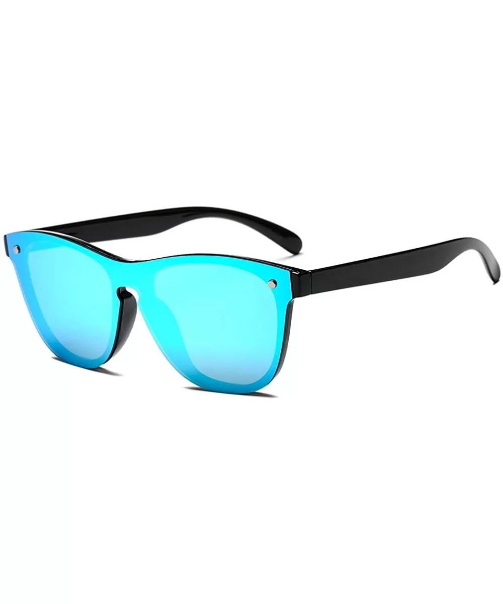 Sunglasses Vintage Protect Eyeglasses - Black Frame Blue Mirror - C8189U8OHNX $13.51 Aviator