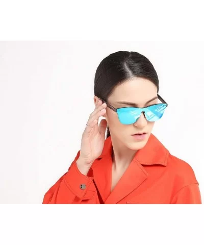 Sunglasses Vintage Protect Eyeglasses - Black Frame Blue Mirror - C8189U8OHNX $13.51 Aviator