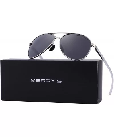 Men driving Sunglasses Polarized Women UV 400 with case 60MM S8516 - Silver&black - C918CHSNX3E $18.30 Aviator