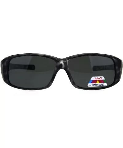 Womens Polarized Matte Tortoise 56mm Fit Over Rectangular Sunglasses - Black Tort - C918DWRZ3ZY $17.75 Oversized