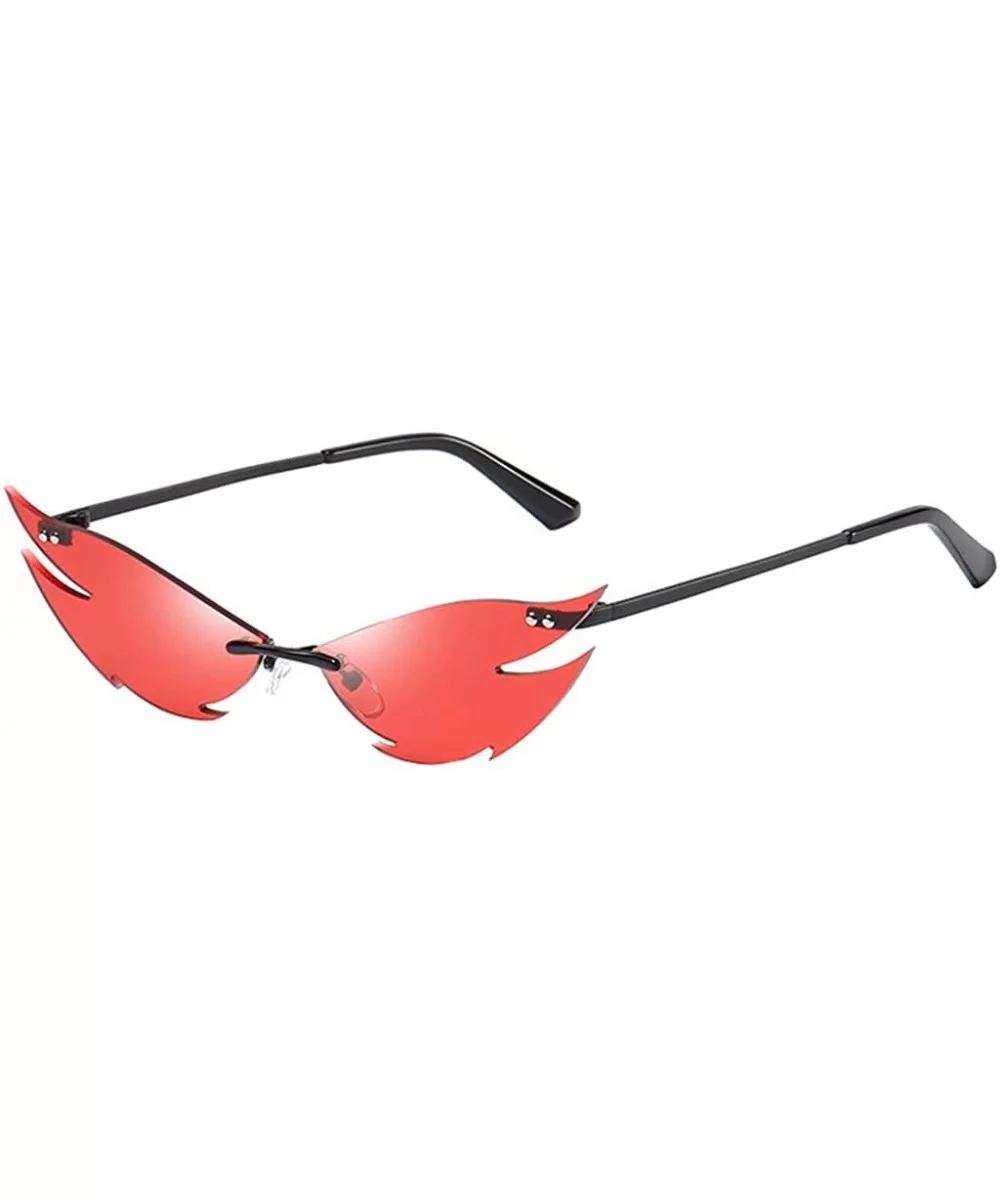 Sunglasses - Fashion Irregular Man Women Cat Eye Sunglasses Glasses Shades Vintage Retro - Red - CV198CSY2IA $13.72 Cat Eye