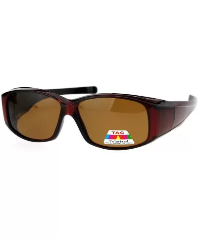 Womens Polarized Lens Lightweight 60mm Fit Over Sunglasses - Red - CQ12MZ4H61T $17.42 Rectangular