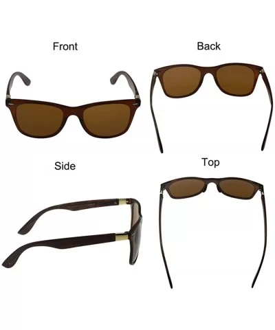 Mens Womens Fashion Wood Bamboo Printed Wrap 52MM Sunglasses 4195WN - Chocolate/Chocolate - CV12L2P0IQT $11.99 Rimless