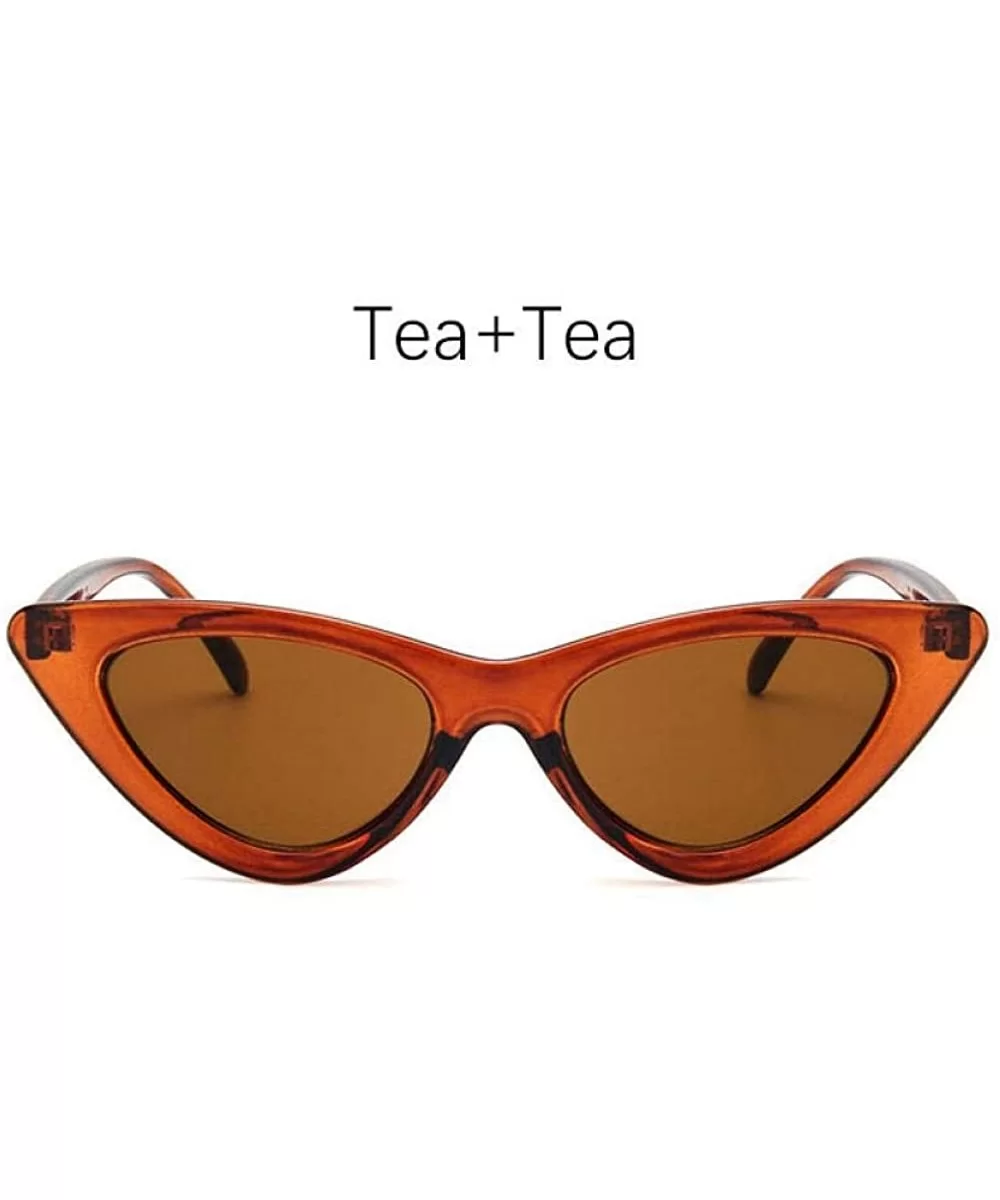 Cat Eye Shade For Women Fashion Sunglasses Brand Woman Vintage Retro Black Grya - Tea Tea - CR18XQYLG6X $12.46 Aviator