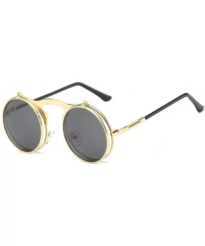 Sunglasses Women Round Metal Frames Sun Glasses Men Retro Eyewear UV400 - 3 - CC18R346WM8 $43.23 Round