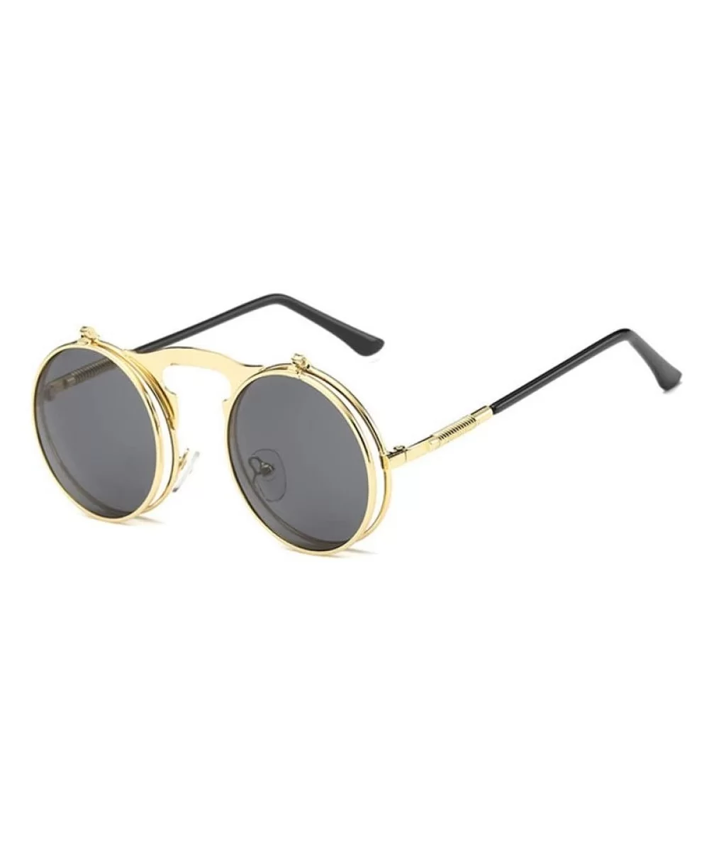 Sunglasses Women Round Metal Frames Sun Glasses Men Retro Eyewear UV400 - 3 - CC18R346WM8 $43.23 Round