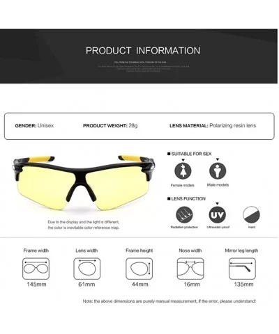 Men's HD Night View Driving Glasses Anti-Glare Rain Day Night Vision Cycling Sunglasses - Black/Yellow91 - CJ18D5TUCA6 $17.02...
