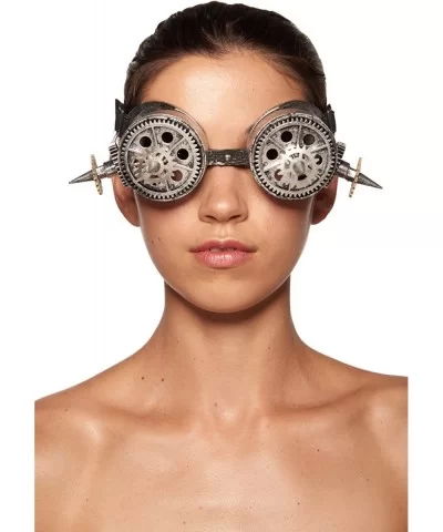 Steampunk Goggles (One Size Fits Most) - Silver-gears - CO184ELI9Q0 $22.20 Goggle