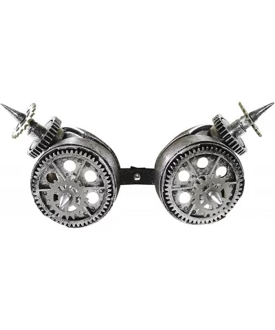 Steampunk Goggles (One Size Fits Most) - Silver-gears - CO184ELI9Q0 $22.20 Goggle