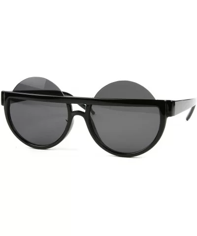 UNISEX Retro Fashion Design Sunglasses P2096 - Black-smoke Lens - C411EMBRQNT $20.80 Round