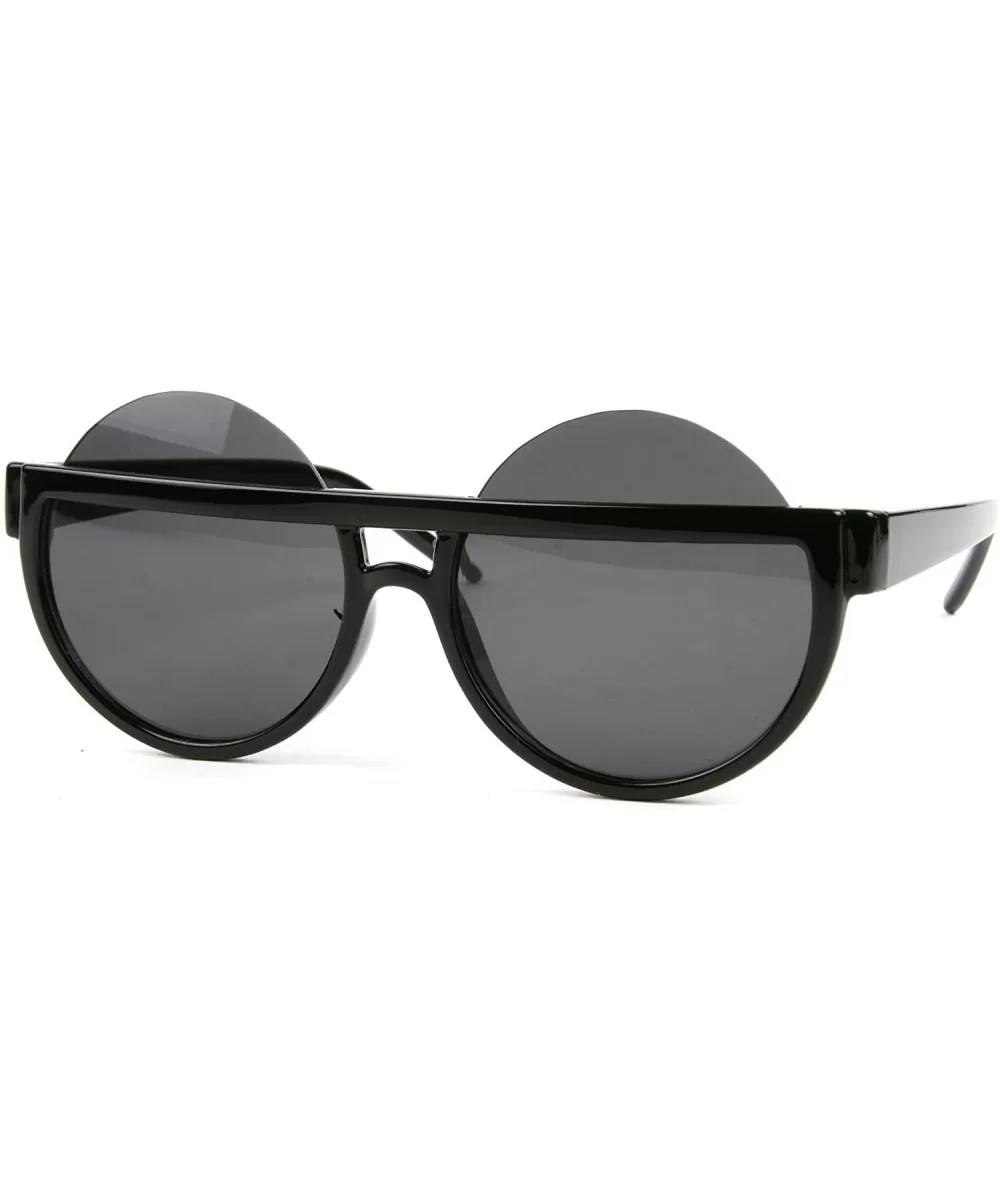 UNISEX Retro Fashion Design Sunglasses P2096 - Black-smoke Lens - C411EMBRQNT $20.80 Round