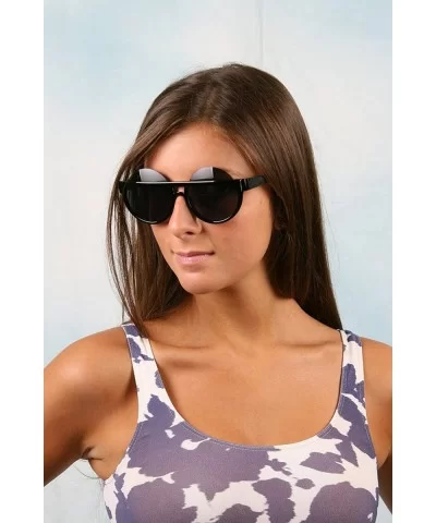 UNISEX Retro Fashion Design Sunglasses P2096 - Black-smoke Lens - C411EMBRQNT $20.80 Round