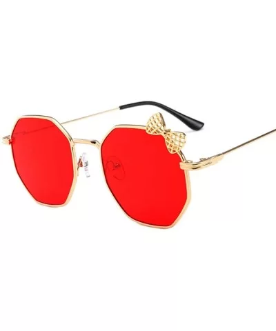 Big frame glasses and bow Sunglasses - Silver Frame Light Yellow Tablet - CN18AZA83AT $53.15 Goggle