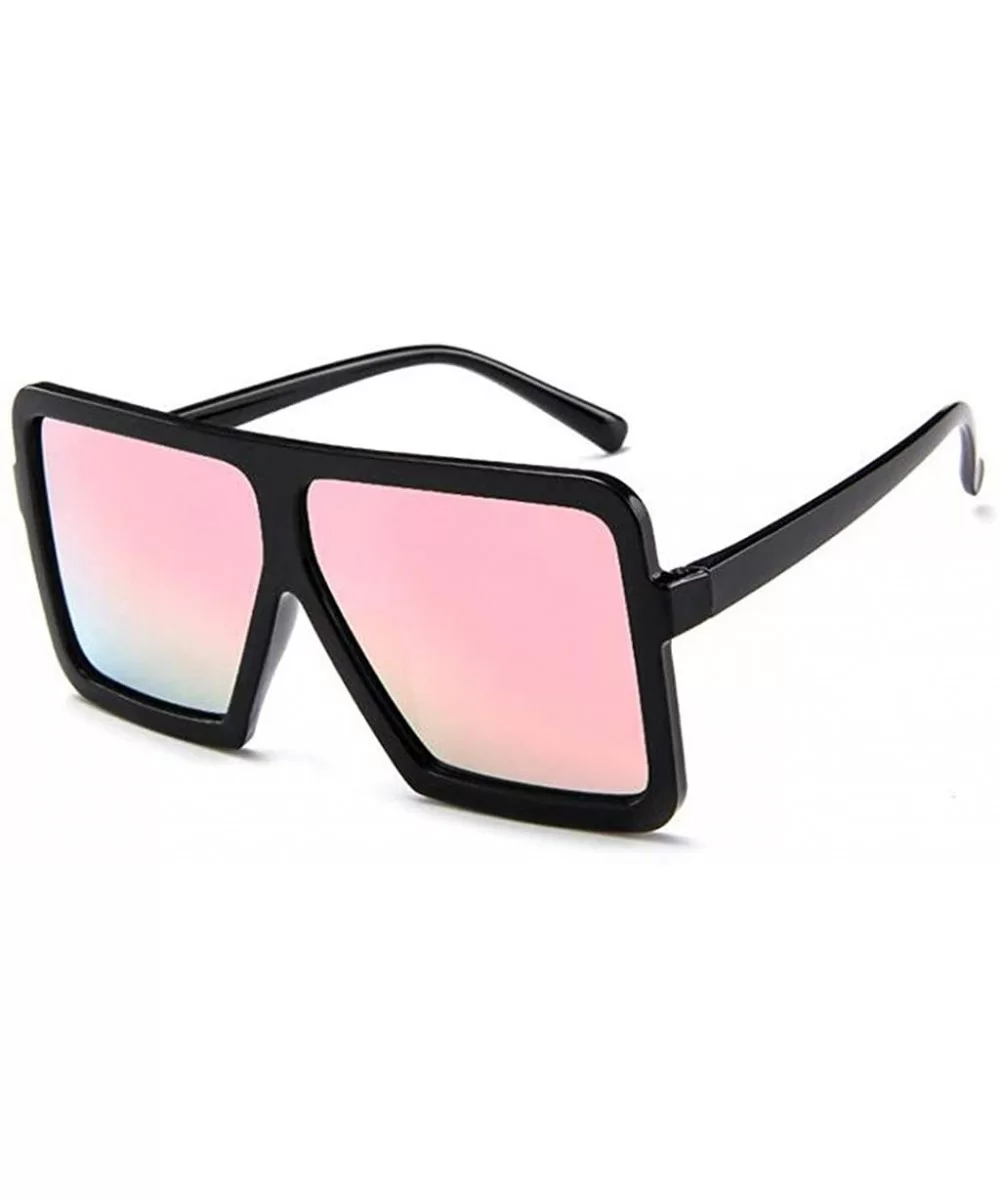 Unisex Big Frame Sunglasses Women Men Vintage Glasses Retro Glasses Eyewear Sunglasses - Pink - CI18S025UIC $10.74 Square