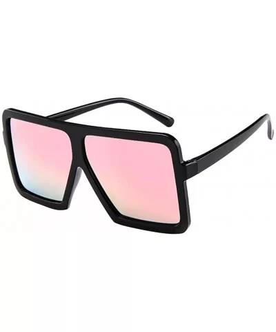 Unisex Big Frame Sunglasses Women Men Vintage Glasses Retro Glasses Eyewear Sunglasses - Pink - CI18S025UIC $10.74 Square