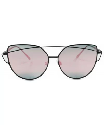 Modern Womens Mirrored Lens Cat Eye Sunglasses - C218ECE93QR $16.83 Cat Eye