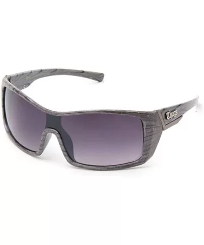 Hardcore Men's Shield Slim Temple Sunglasses - Grey - CR119DUHZXF $12.64 Rectangular