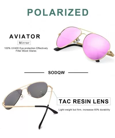 Aviator Sunglasses for Women Polarized Mirrored - Large Metal Frame - UV 400 Protection - CH18GOAKU89 $34.17 Aviator