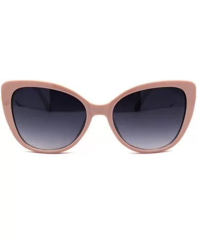 Womens Plastic Oversize Cat Eye Jewel Hinge Sunglasses - Pink Smoke - CP196UN5ODU $17.33 Cat Eye