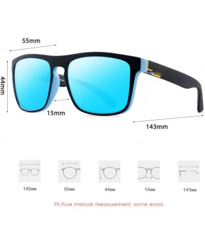 Sunglasses Men Women Mirror Polarized Glasses Driving Unisex Sun Glasses - Gray Lens 1 - CZ194OHINH4 $37.90 Goggle