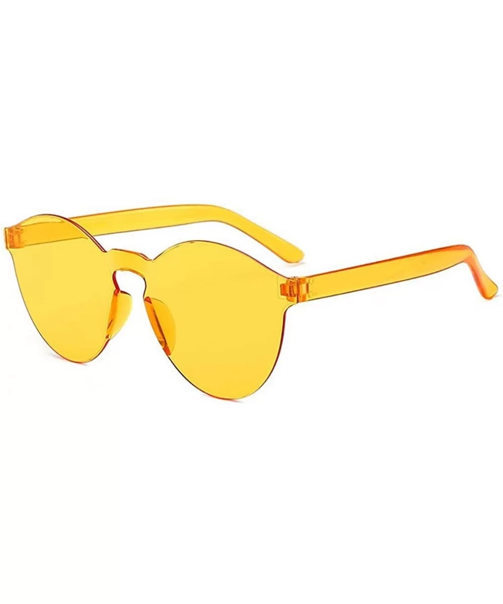 Unisex Fashion Candy Colors Round Outdoor Sunglasses Sunglasses - Dark Yellow - CX199U7W60Z $18.75 Round