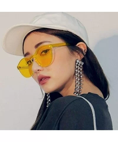 Unisex Fashion Candy Colors Round Outdoor Sunglasses Sunglasses - Dark Yellow - CX199U7W60Z $18.75 Round