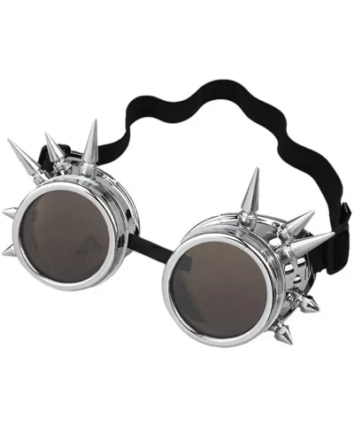 Glasses- Rivet Steampunk Windproof Mirror Vintage Gothic Lenses Goggles - 8365c - CR18RS47OY4 $14.01 Sport