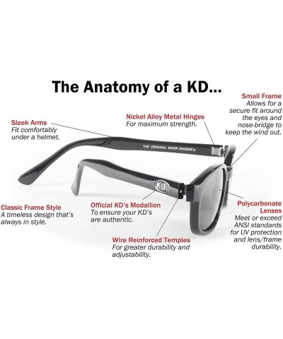 Original KD's Biker Sunglasses (Black Frame/Gold Mirror Lens) - C0112W4C5YN $17.76 Goggle