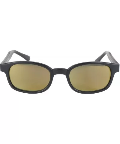 Original KD's Biker Sunglasses (Black Frame/Gold Mirror Lens) - C0112W4C5YN $17.76 Goggle