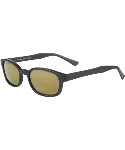 Original KD's Biker Sunglasses (Black Frame/Gold Mirror Lens) - C0112W4C5YN $17.76 Goggle