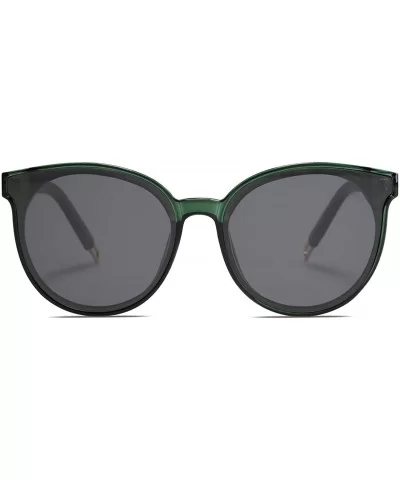 Fashion Round Sunglasses for Women Men Oversized Vintage Shades SJ2057 - C9 Clear Green Frame/Grey Lens - C118ZYOZ59I $20.14 ...