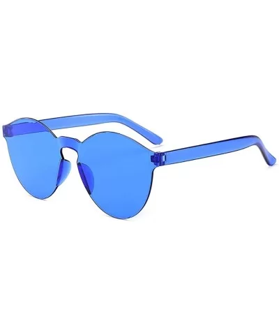 Unisex Fashion Candy Colors Round Outdoor Sunglasses Sunglasses - Dark Blue - C6190L30RYK $24.68 Round