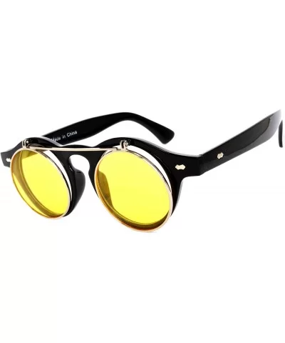 Steampunk Retro Gothic Vintage Colored Metal Round Circle Frame Sunglasses Colored Lens - C9186YZQLX9 $14.60 Round